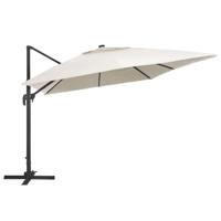Zweefparasol met LED en aluminium paal 400x300 cm zandkleurig - thumbnail