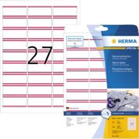 Naambadge etiket herma 4512 63.5x29.6mm wit rood - thumbnail