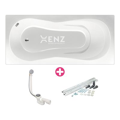 Xenz Curaçao Douchebad - 175x80x47 - afvoer uiteinde - acryl - wit 6802-01