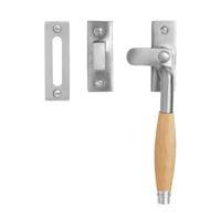 De Oude Deurklink Raamsluiting retro mat nikkel/eikenhout rechts - thumbnail