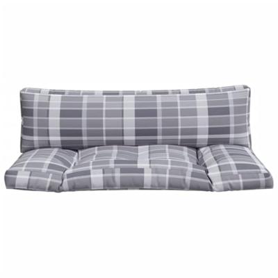 VidaXL Palletkussens 2 st ruitpatroon stof grijs VidaXL Palletkussens 2 st ruitpatroon stof grijs