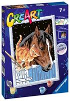 Ravensburger CreArt Schilderen op Nummer Vriendjes in de Stal - thumbnail