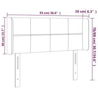 Hoofdbord met randen 93x16x78/88 cm fluweel roze - thumbnail