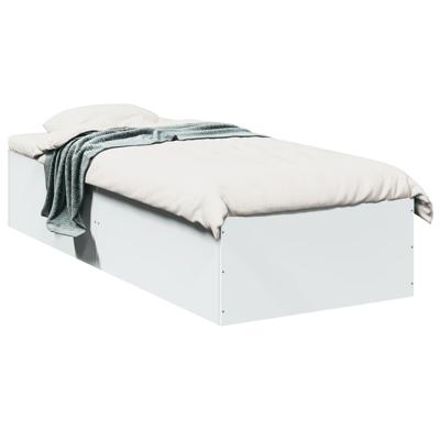 Bedframe bewerkt hout wit 90x190 cm