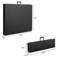 Biertafelset 3 delig inklapbaar Kunststof Zwart 180cm - thumbnail