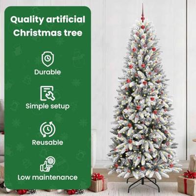 VidaXL Kunstkerstboom wit 240 cm pvc en plastic en staal en pe