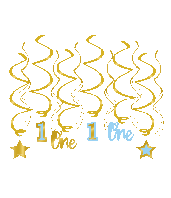 Hangdecoratie Swirls Verjaardag Jongen 1 Jaar