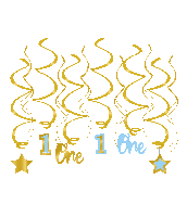 Hangdecoratie Swirls Verjaardag Jongen 1 Jaar - thumbnail
