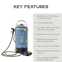 Nemo Helio LX Campingdouche Fortress/Silt/Black 22L - thumbnail