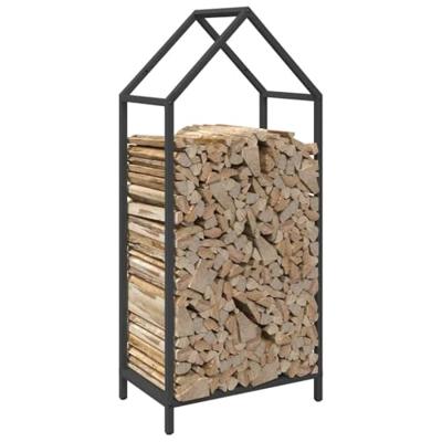 Brandhoutrek 40x25x90 cm koudgewalst staal zwart Brandhoutrek 40x25x90 cm koudgewalst staal zwart