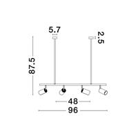 Lyora HanglampPogno 4-lichts zwart met goud recht - 9111459 - thumbnail