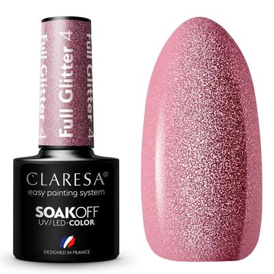 Claresa uv/led gellak 5ml full glitter 4 cool pink