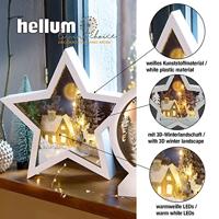 Hellum 522907 LED-decor Winterse kerk en kerstman Warmwit LED Wit Indirect licht, 3D-effect - thumbnail