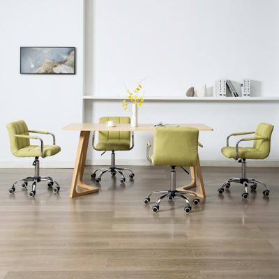 vidaXL Eetkamerstoelen draaibaar 4 st stof groen