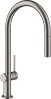 Hansgrohe Talis M54 ééngreeps keukenmengkraan 210 met uitttrekbare vuistdouche, 2 straalsoorten, EcoSmart Brushed Black Chrome - thumbnail