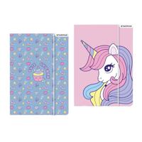 Map met Elastiek A4 Kleurrijk Eenhoorn - thumbnail