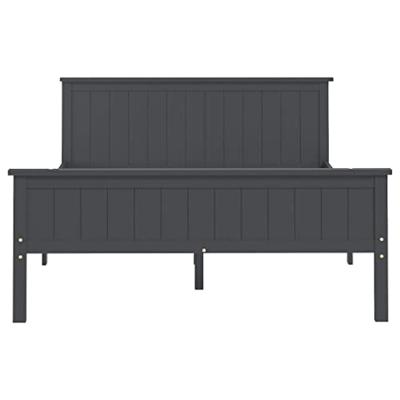 Bedframe massief grenenhout grijs 140x200 cm
