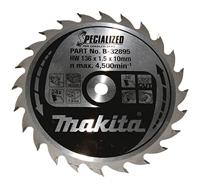 Makita Zaagblad Hout 136X10X1,5 24T 20G - B-32895 - thumbnail