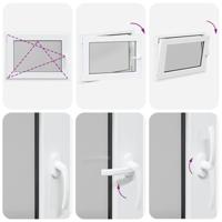 Kelderraam "RISOR" 80x70 cm draai-kiep DIN links wit - thumbnail