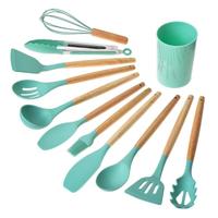 Clayre & Eef 12-delig Keukengerei met Organizer Ø 8x32 cm Groen - thumbnail