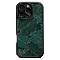 iPhone 16 Pro zwarte case - Monstera leaves - thumbnail