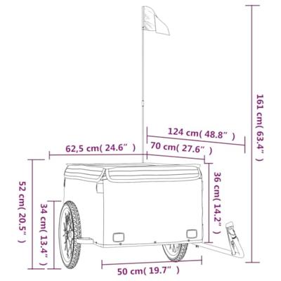 VidaXL Fietstrailer 45 kg ijzer zwart - thumbnail