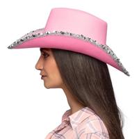Hoed girls party pink cowboy hoed - thumbnail