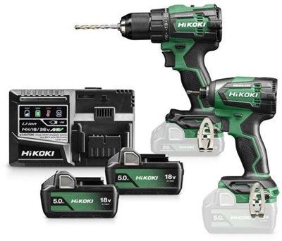 Hikoki kc18dewcz | accu combopack | dv18de + wh18de | 18 v | 2x 5.0ah accu's + lader | in hsc iii koffer - kc18dewcz Hikoki kc18dewcz | accu combopack | dv18de + wh18de | 18 v | 2x 5.0ah accu's + lader | in hsc iii koffer - kc18dewcz