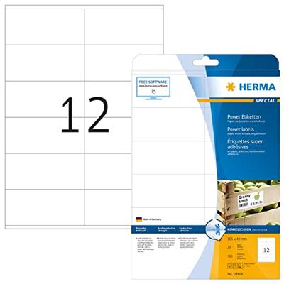 Etiket herma power 10908 105x48mm wit 300st | 32 stuks