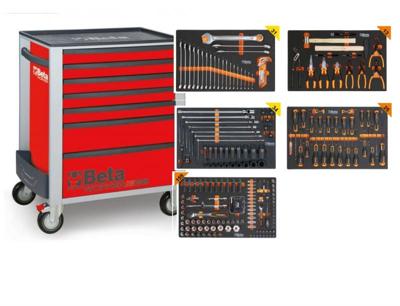 Beta BW 2400S7-R/5M Gereedschapswagen met 7 laden, gevuld met gereedschap | 262 Delig - 024006853