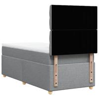 Boxspring met matras stof lichtgrijs 90x190 cm - thumbnail