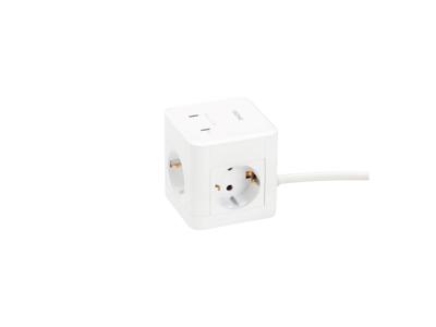 TRONIC Stekkerdoos met USB-aansluitingen (Wit)