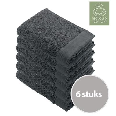 Walra Remade Cotton Handdoek 60 x 110 cm 550 gram Grey - 6 stuks Walra Remade Cotton Handdoek 60 x 110 cm 550 gram Grey - 6 stuks