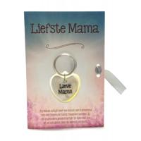 Wenskaart 'Liefste mama' met gelukshartje - thumbnail