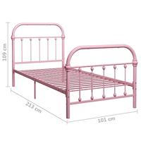 Bedframe metaal roze 90x200 cm - thumbnail