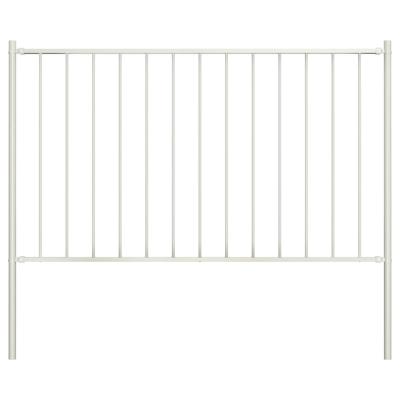 Hekpaneel met palen 1,7x1 m gepoedercoat staal wit Hekpaneel met palen 1,7x1 m gepoedercoat staal wit