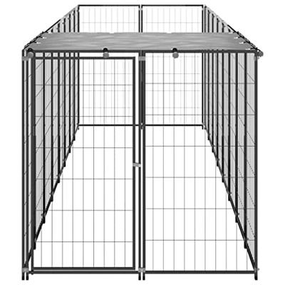 VidaXL Hondenkennel 330x110x110 cm staal zwart