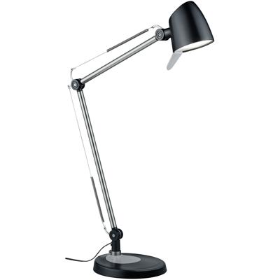 LED Bureaulamp - Trion Radino - 5W - Aanpasbare Kleur - Dimbaar - Rond - Mat Zwart - Aluminium
