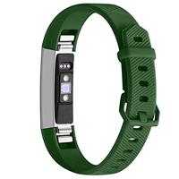 By Qubix - Compatible met Fitbit Alta HR siliconen bandje met gesp - Maat: Large - Army groen - Compatible fitbit bandje - thumbnail