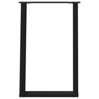 Eettafelpoten 2 st U-vormig 60x(72-73) cm staal zwart - thumbnail