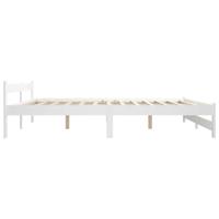Bedframe massief grenenhout wit 160x200 cm - thumbnail
