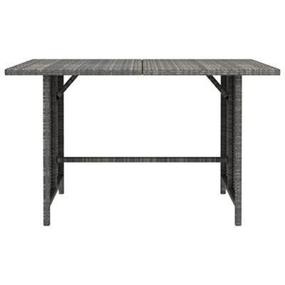 Tuintafel 110x70x65 cm poly rattan grijs