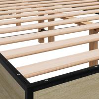 Bedframe bewerkt hout metaal sonoma eikenkleurig 160x200 cm - thumbnail