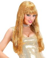 Glamour pruik Glitzy goud - thumbnail