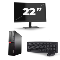 Lenovo ThinkCentre M710s SFF - Intel Core i5-7e Generatie - 8GB RAM - 256GB SSD - Windows 11 + 1x 22 inch Monitor - thumbnail