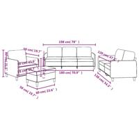 4-delige Loungeset met kussens stof lichtgeel - thumbnail