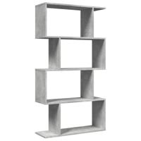 Kamerscherm / boekenkast 4-laags 70x24x129 cm hout betongrijs - thumbnail