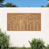 Wanddecoratie tuin bloemenontwerp 105x55 cm cortenstaal - thumbnail