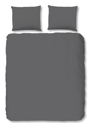 HIP Dekbedovertrek "uni dessin" - Grijs - (240x200/220 cm) - Katoen Satijn