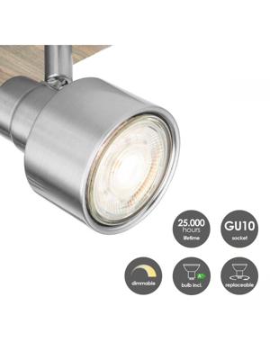 Home sweet home LED opbouwspot Drift 4L 23 cm - mat staal Home sweet home LED opbouwspot Drift 4L 23 cm - mat staal